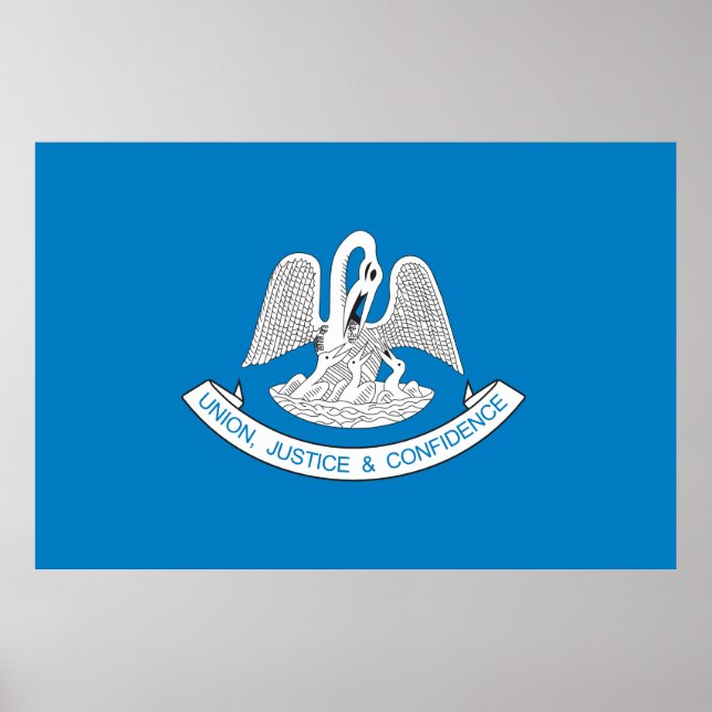 Staat der Flagge von Louisiana Poster (Vorne)