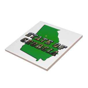 Staat der georgischen Karte und Bildtext Fliese