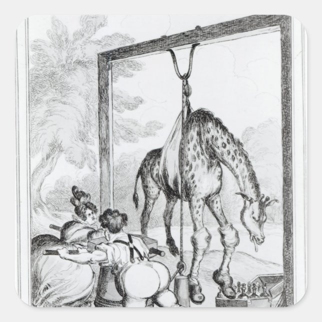 Staat der Giraffe, 1829 Quadratischer Aufkleber (Vorderseite)