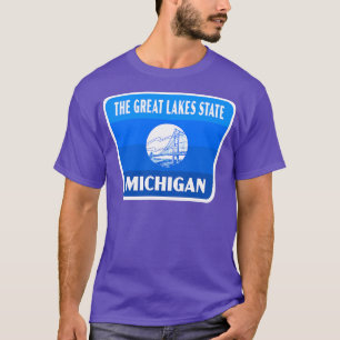 Staat der Großen Seen Michigan Retro Abzeichen Bla T-Shirt