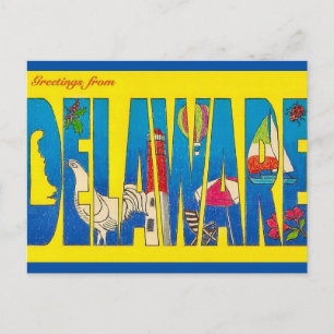 Staat der Grüße von Delaware Postkarte