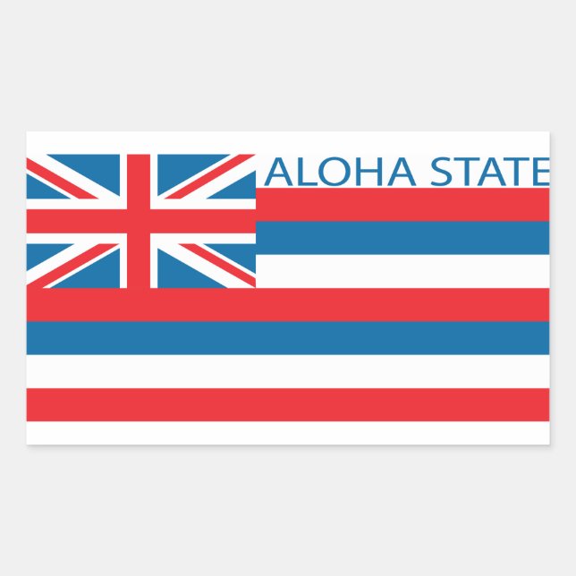 Staat der Hawaii-Flagge Rechteckiger Aufkleber (Vorderseite)