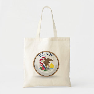 Staat der Illinois Flag Siegel Tote Tag Tragetasche