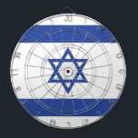 Staat der israelischen Flagge, Stern des jüdischen Dartscheibe<br><div class="desc">Die israelische Flagge, ein Symbol der Hoffnung und Widerstandskraft, hat eine reiche Geschichte, die mit der zionistischen Bewegung verflochten ist. Ihre Wurzeln reichen bis ins Jahr 1891 zurück, als Jakob Baruch Askowith und sein Sohn Charles die "Flagge Judas" entwarfen. Diese frühe Fahne mit ihren blauen und weißen Streifen und einem...</div>