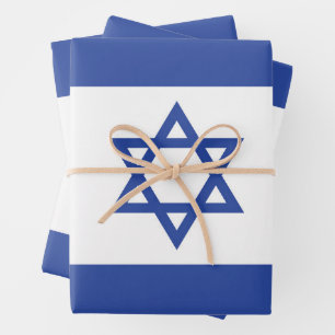 Staat der israelischen Flagge, Stern des jüdischen Geschenkpapier Set