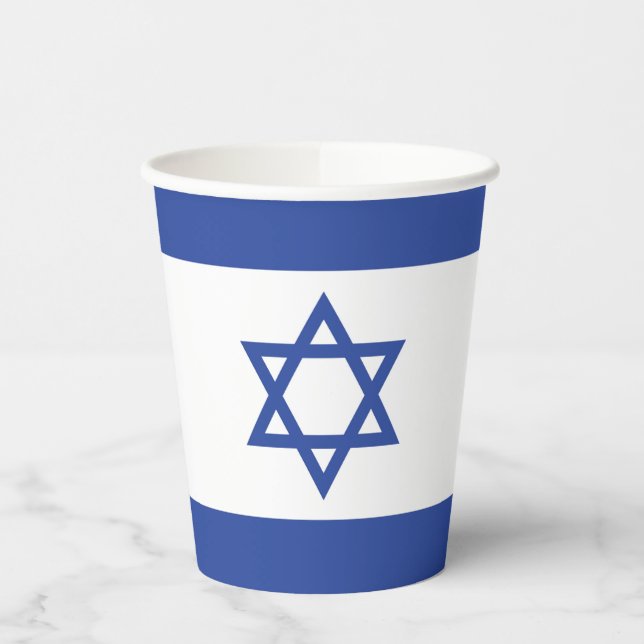 Staat der israelischen Flagge, Stern des jüdischen Pappbecher (Links)