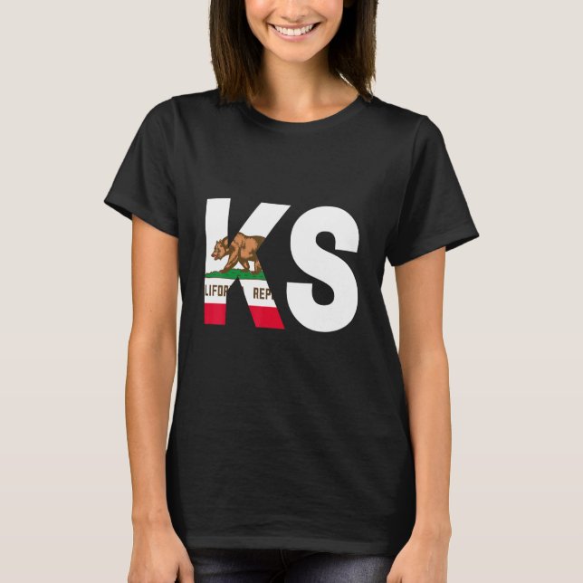Staat der kalifornischen Flagge Kansas KS Cities a T-Shirt (Vorderseite)