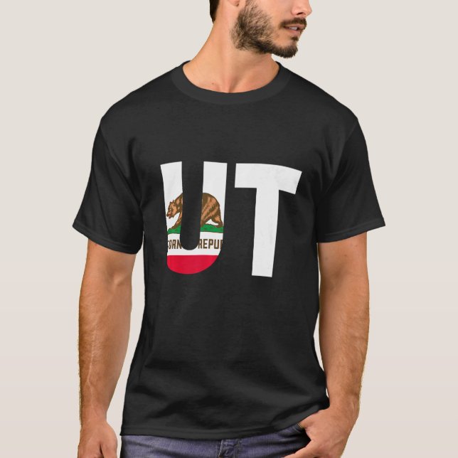 Staat der kalifornischen Flagge Utah UT Städte und T-Shirt (Vorderseite)