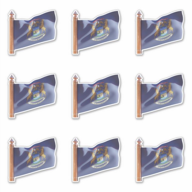 Staat der Michigan-Flagge Aufkleber (Vorderseite)