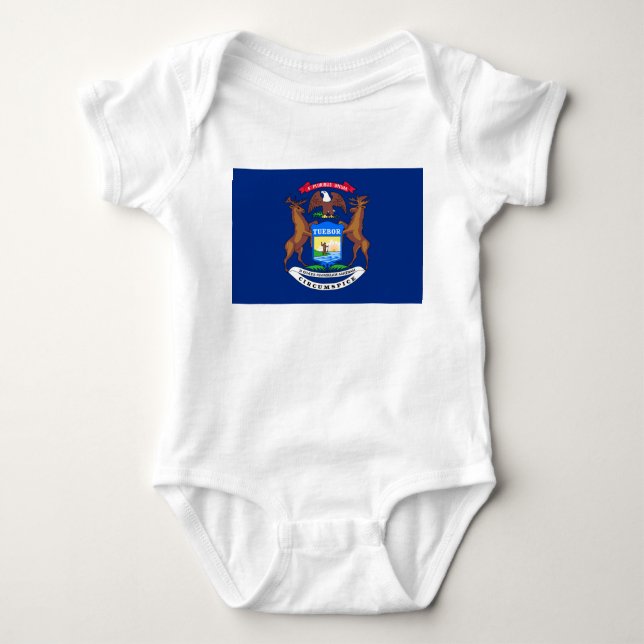 Staat der Michigan-Flagge Baby Strampler (Vorderseite)