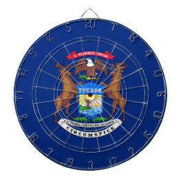 Staat der Michigan-Flagge Dartscheibe