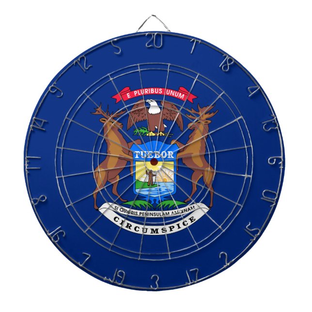 Staat der Michigan-Flagge Dartscheibe (vorne)