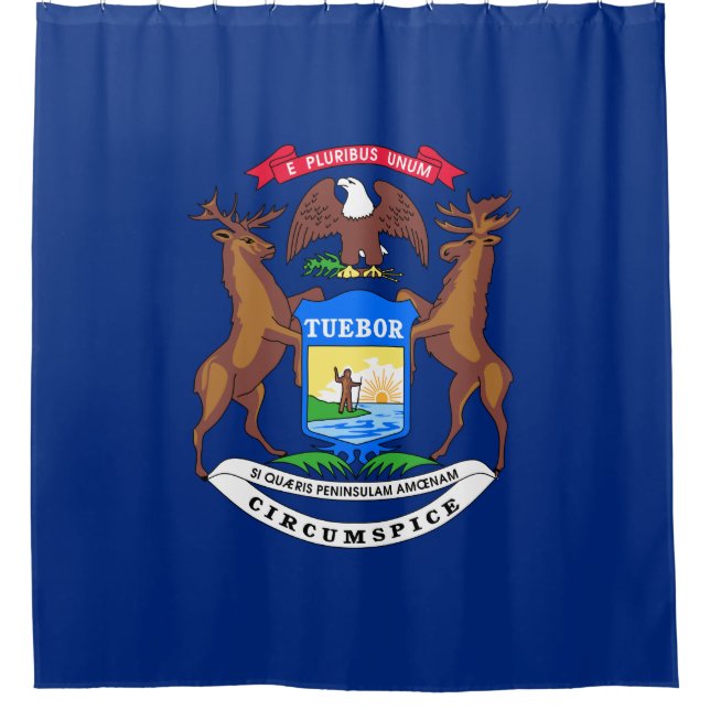 Staat der Michigan-Flagge Duschvorhang (Vorderseite)