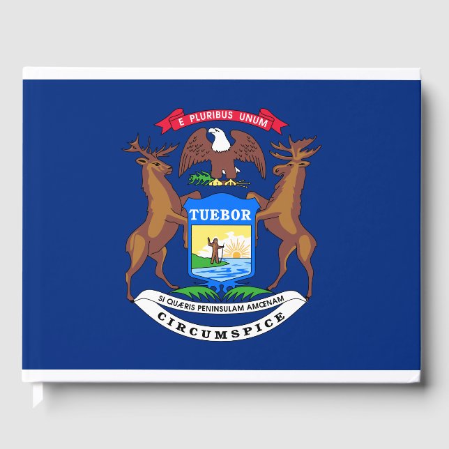 Staat der Michigan-Flagge Gästebuch (Vorderseite)