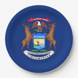 Staat der Michigan-Flagge Pappteller