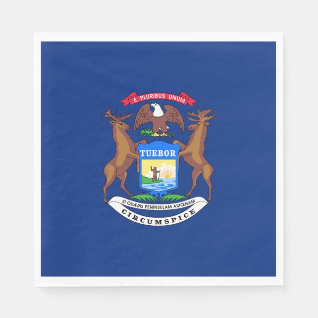 Staat der Michigan-Flagge Serviette (Vorderseite)