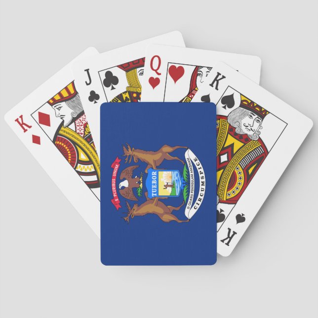Staat der Michigan-Flagge Spielkarten (Rückseite)