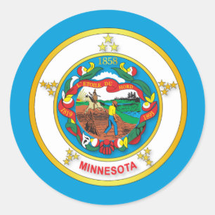 Staat der Minnesota-Flagge Runder Aufkleber