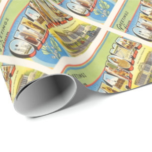Staat der OKAY alten Vintagen Reise-Andenkens Geschenkpapier