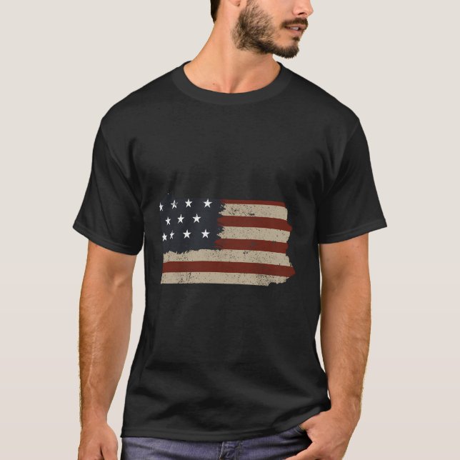 Staat der patriotischen US-Flagge für Männer W T-Shirt (Vorderseite)