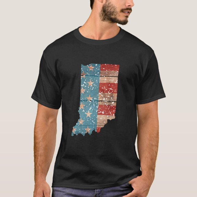 Staat der Patriotischen USA-Fahne von Indiana Wome T-Shirt (Vorderseite)