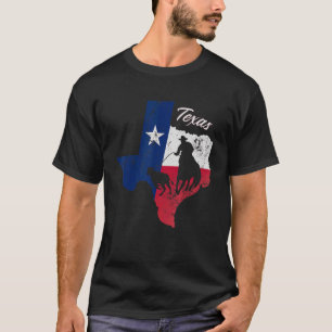Staat der texanischen Flag Karte Distressed Native T-Shirt
