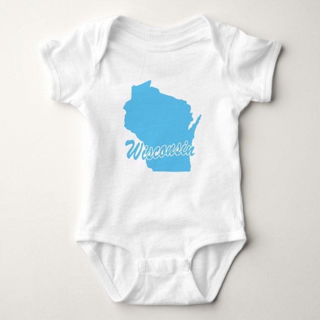 Staat der Wisconsin-Form Baby Strampler (Vorderseite)