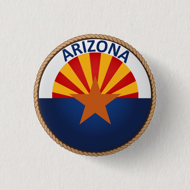 Staat des Arizona-Flaggen-Siegel-Knopfes Button (Vorderseite)