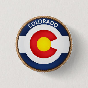Staat des Colorado-Flaggen-Siegel-Knopfes Button