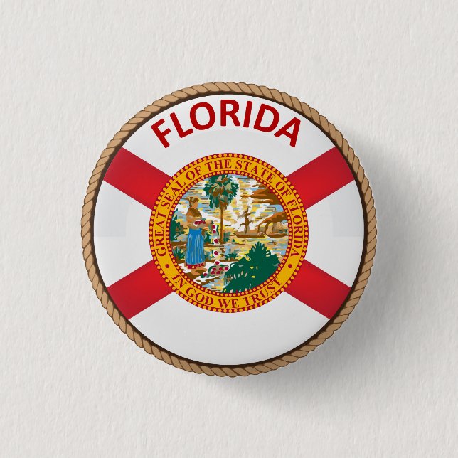 Staat des Florida-Flaggen-Siegel-Knopfes Button (Vorderseite)