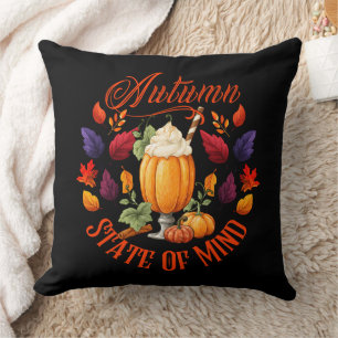 Staat des Geistesschwarzes Herbst Kissen