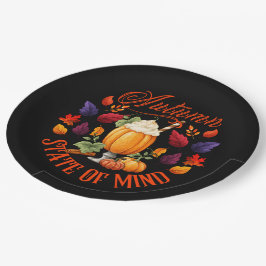 Staat des Geistesschwarzes Herbst Pappteller
