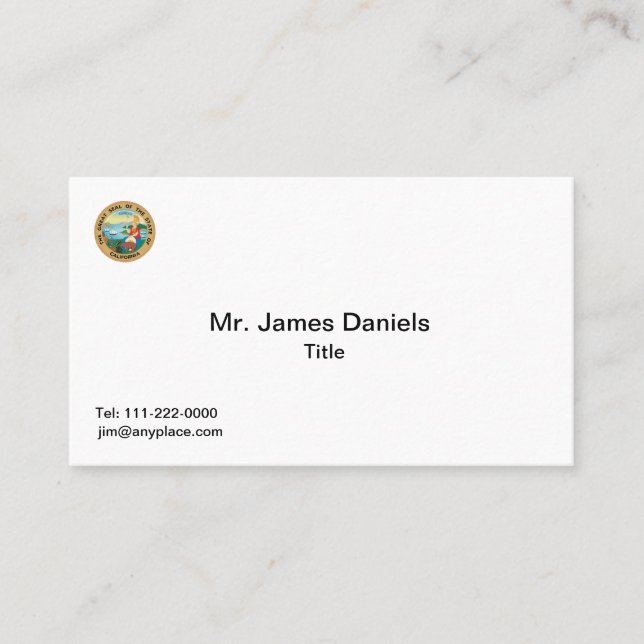 Staat des Großen Siegels Kaliforniens Visitenkarte (Vorderseite)