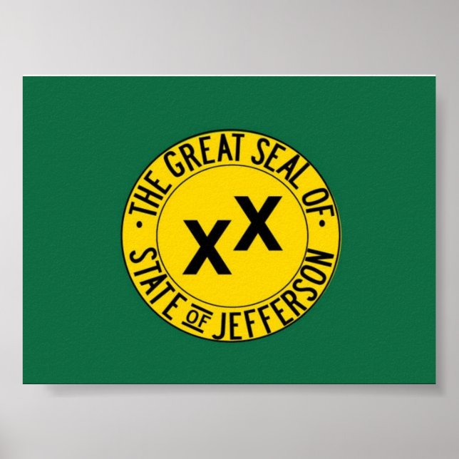 Staat des Jefferson Flag Poster (Vorne)