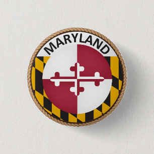 Staat des Maryland-Flaggen-Siegel-Knopfes Button