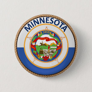 Staat des Minnesota-Flaggen-Siegel-Knopfes Button