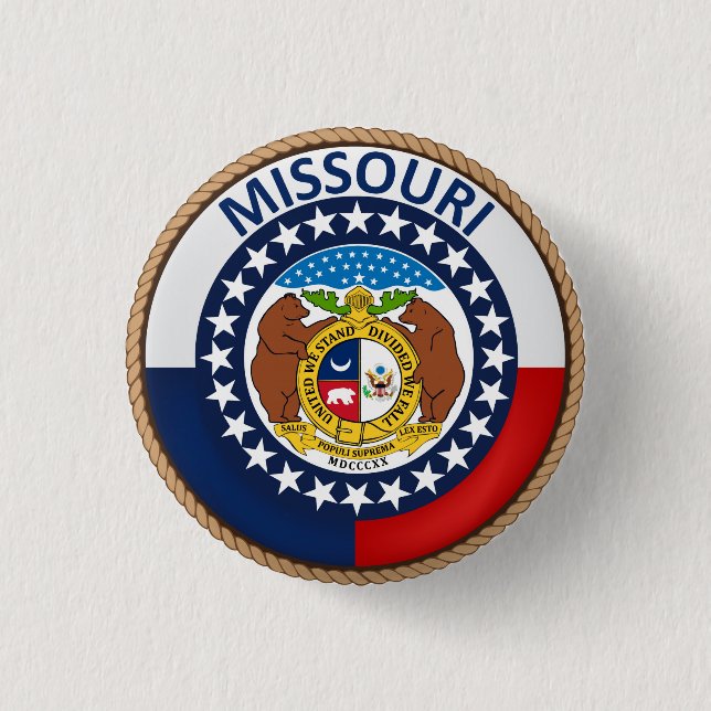 Staat des Missouri-Flaggen-Siegel-Knopfes Button (Vorderseite)