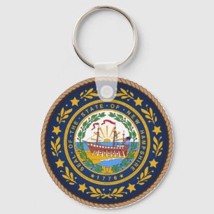 Staat des New Hampshire Flaggen-Siegels Schlüsselanhänger