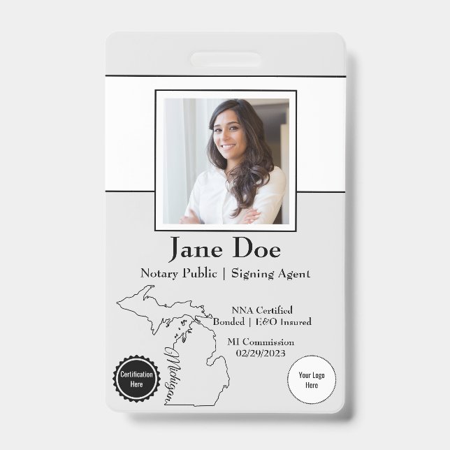 Staat des öffentlichen Abzeichens von Michigan Not Ausweis (Vorderseite)