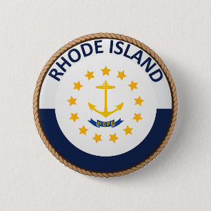 Staat des Rhode Island Flaggen-Siegel-Knopfes Button