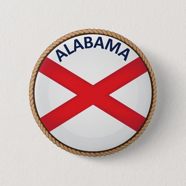 Staat des Siegels "Alabama Flag" Button (Vorderseite)