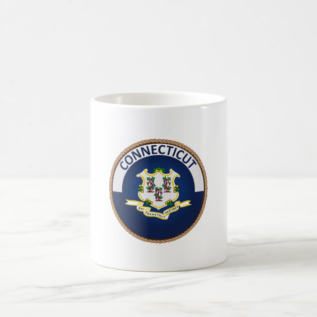 Staat des Siegels der Connecticut-Flag Kaffeetasse (Mittel)