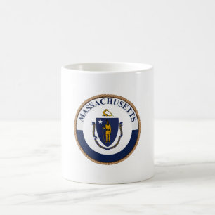 Staat des Siegels der Flagge von Massachusetts Kaffeetasse