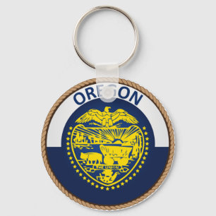 Staat des Siegels der Flagge von Oregon Schlüsselanhänger