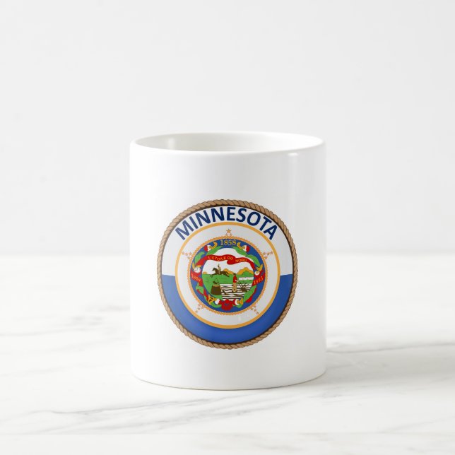 Staat des Siegels der Minnesota-Flagge Kaffeetasse (Mittel)