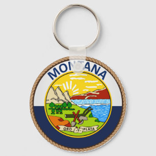 Staat des Siegels der Montana-Flagge Schlüsselanhänger