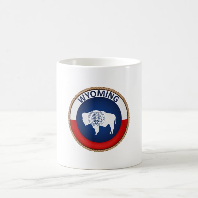 Staat des Siegels der Wyoming-Flagge Kaffeetasse (Mittel)