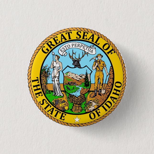 Staat des Siegels Idaho Flag Button (Vorderseite)
