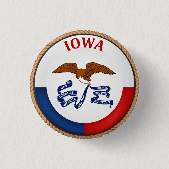 Staat des Siegels Iowa Flag Button (Vorderseite)