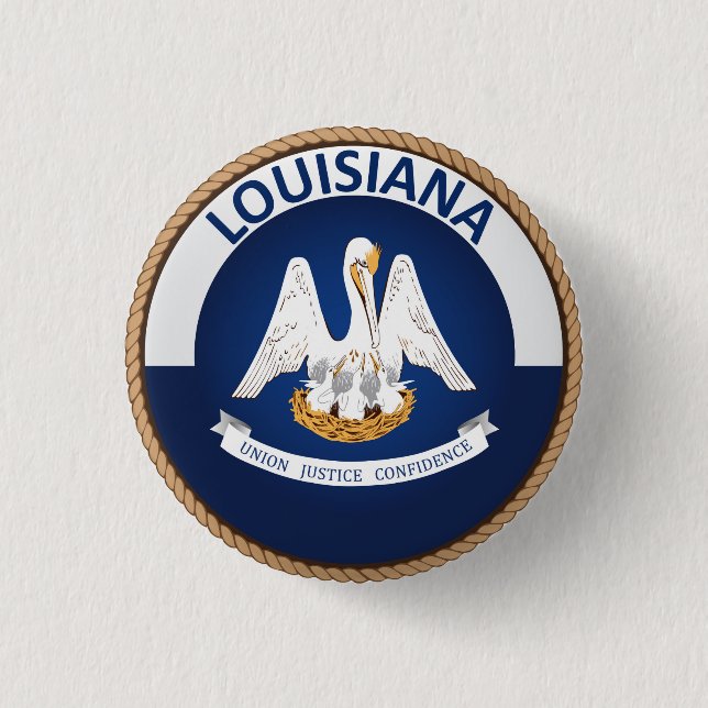 Staat des Siegels Louisiana Flag Button (Vorderseite)